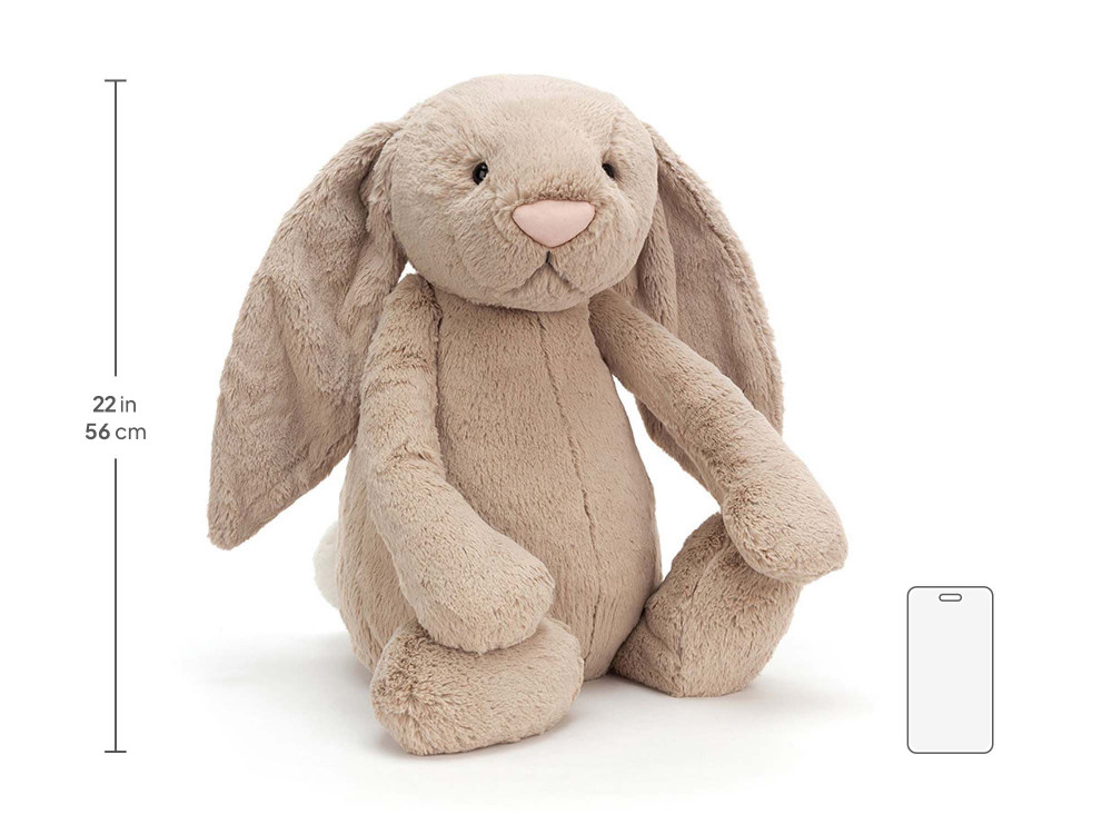 Bashful Beige Bunny Really Big, size chart