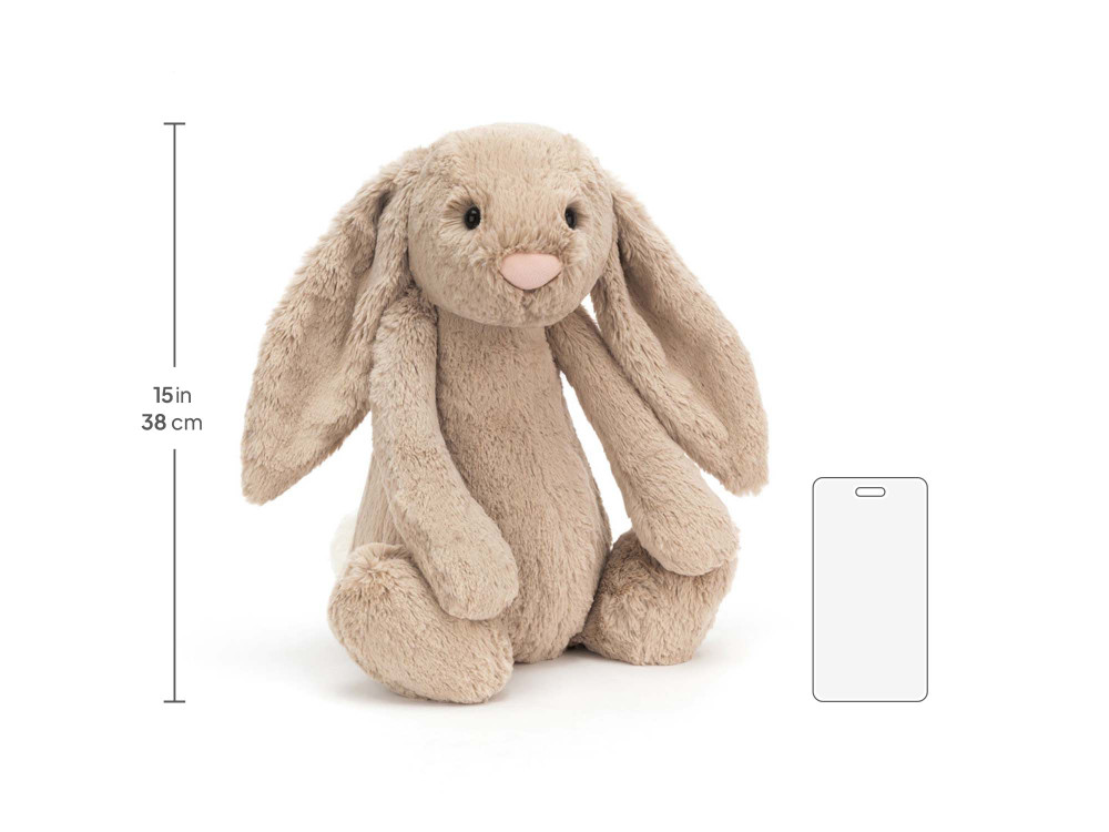 Bashful Beige Bunny Huge, size chart