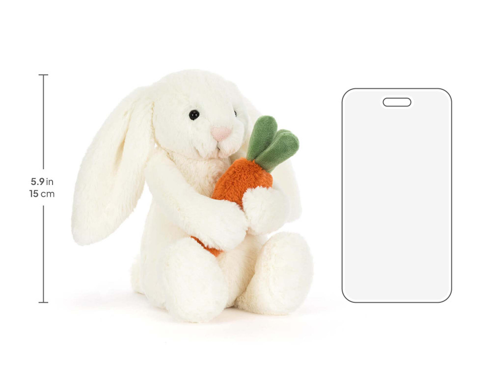Bashful Carrot Bunny, size chart