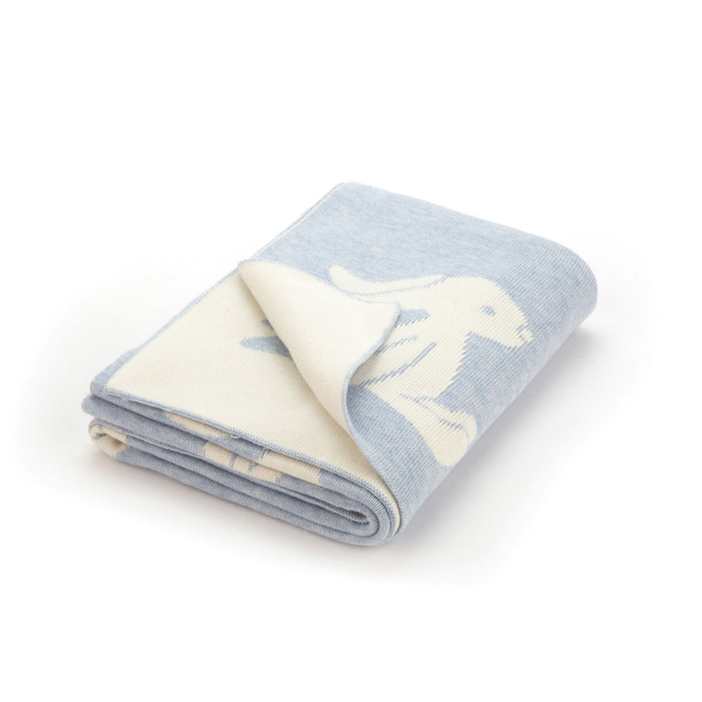 Bashful Blue Bunny Blanket, Main View