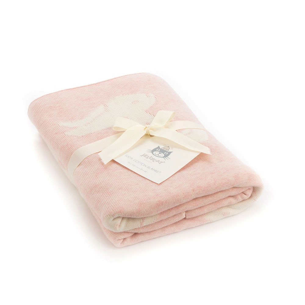 Bashful Pink Bunny Blanket, Main View