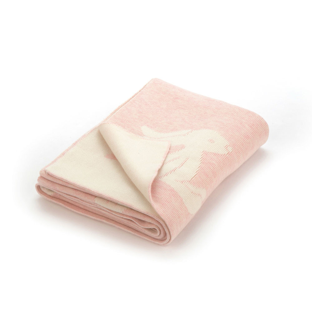Bashful Pink Bunny Blanket, Main View