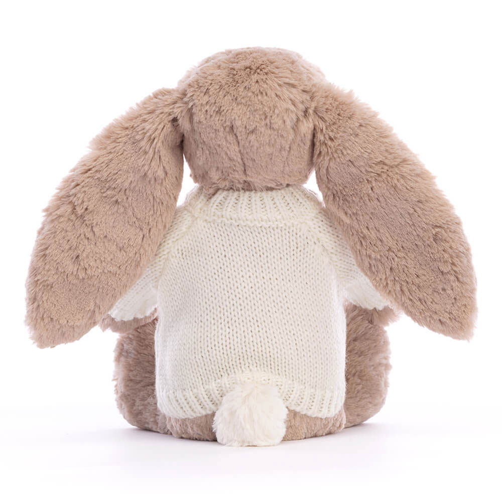 Bashful Beige Bunny with Personalised Cream Jumper, View 3