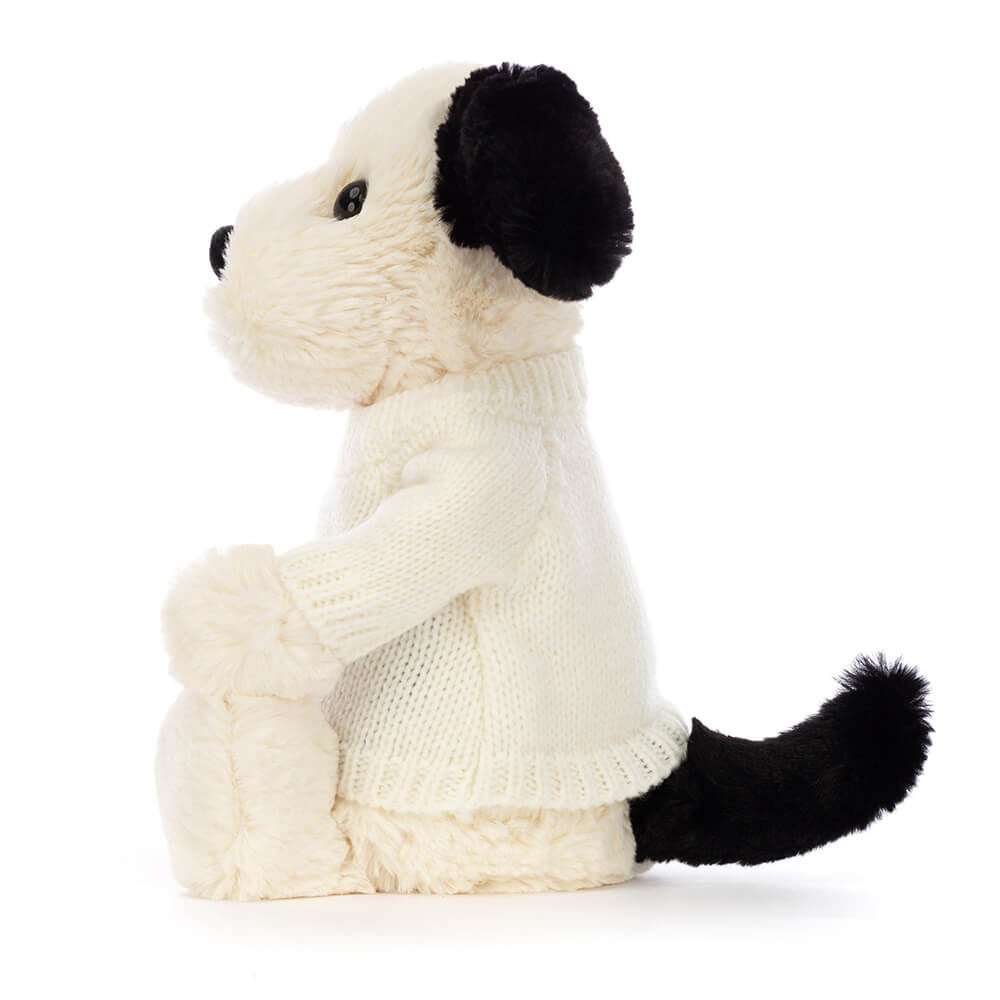 Bashful Rufferty Black & Cream Puppy with Personalised Cream