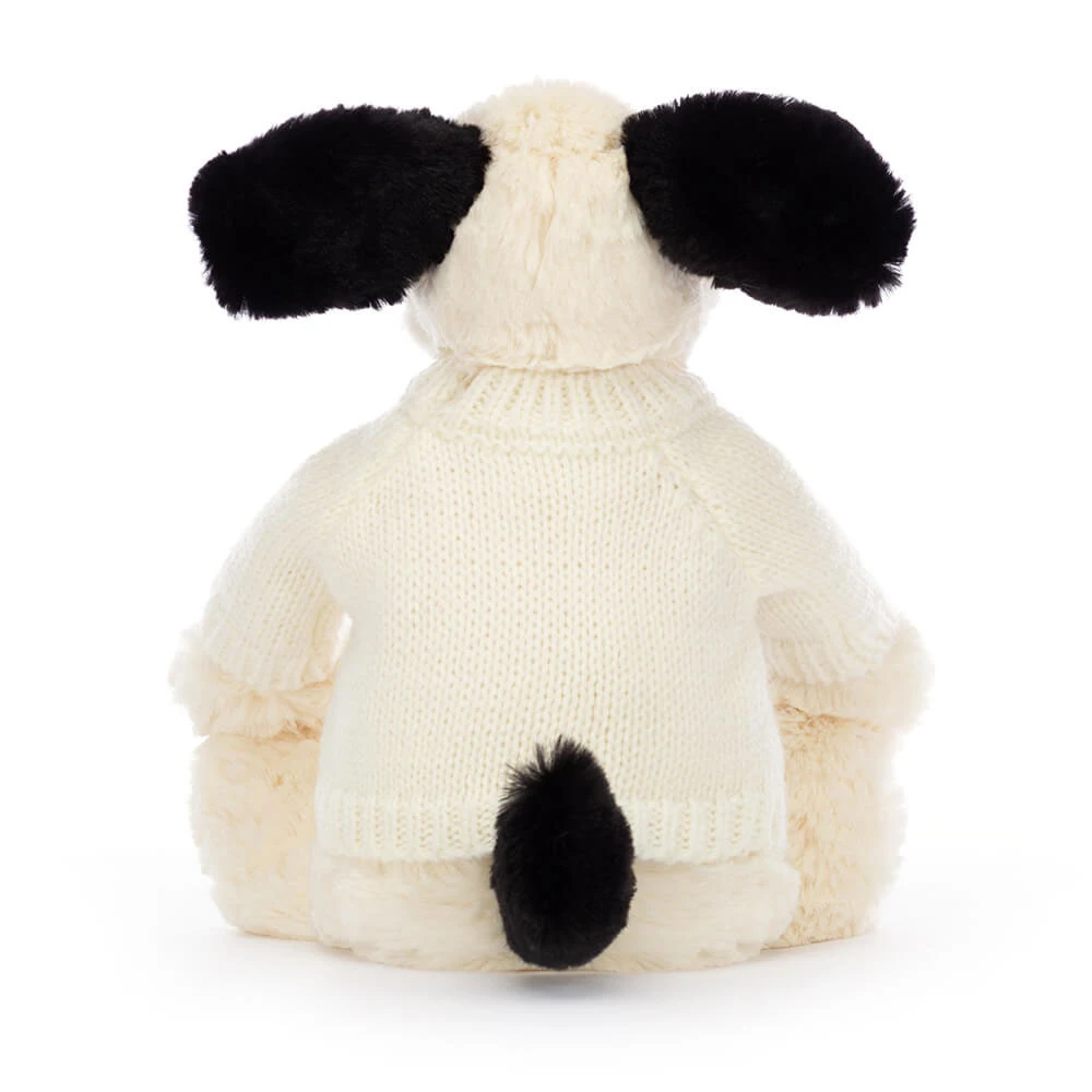 Bashful Rufferty Black & Cream Puppy with Personalised Cream