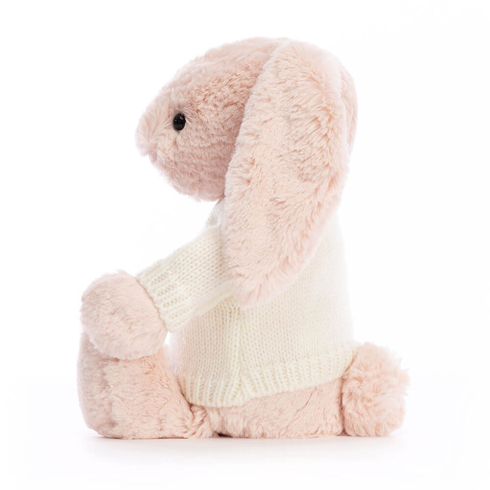 Bashful Blush Bunny with Personalised Cream Jumper, View 2