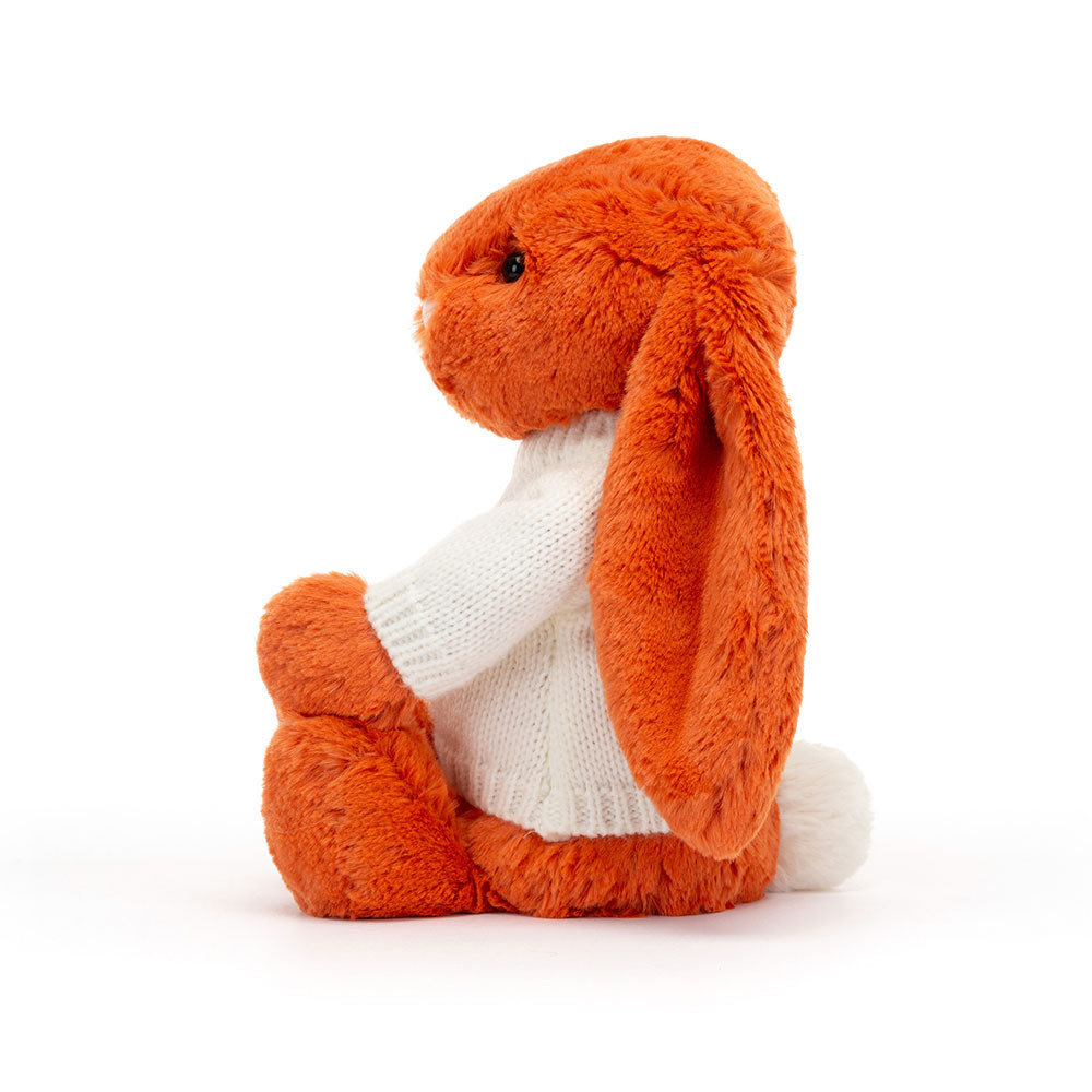 Bashful Tangerine Bunny with Personalised Cream Jumper - Official