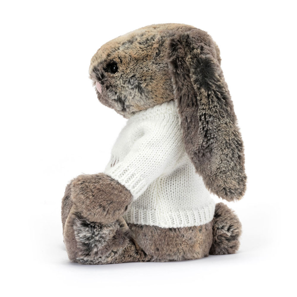 Bashful Cottontail Bunny with Personalised Cream Jumper - Official