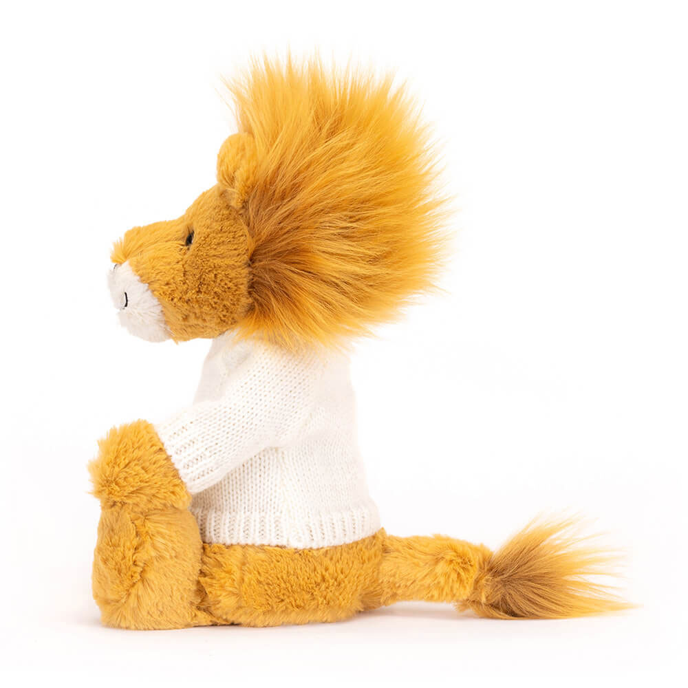 Bashful Lion with Personalised Cream Jumper, View 2
