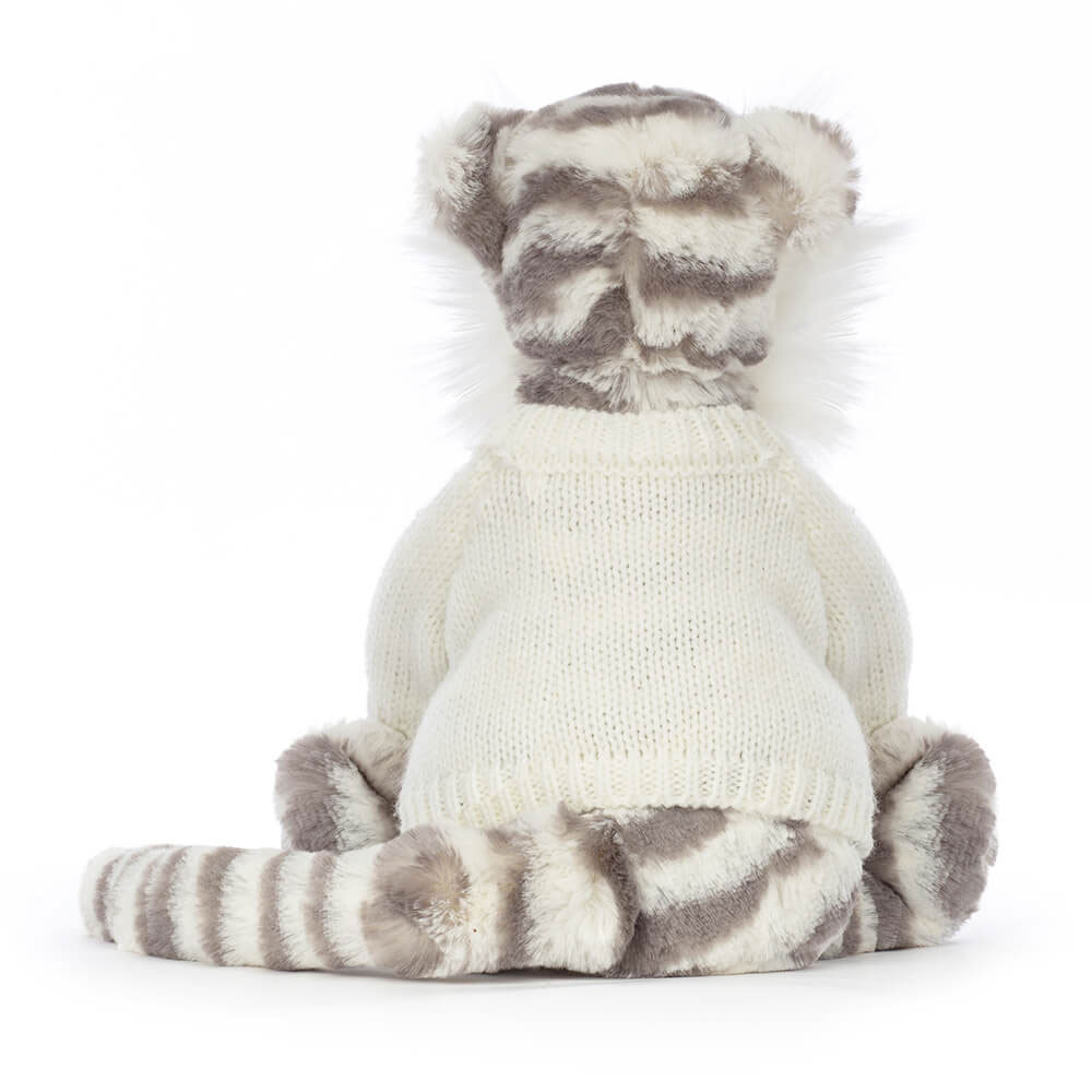 Bashful Snow Tiger with Personalised Cream Jumper, View 3