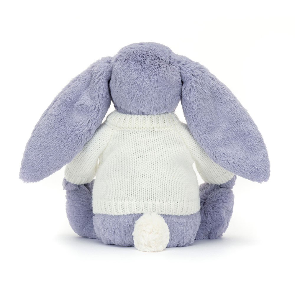 Bashful Viola Bunny with Personalised Cream Jumper , View 3