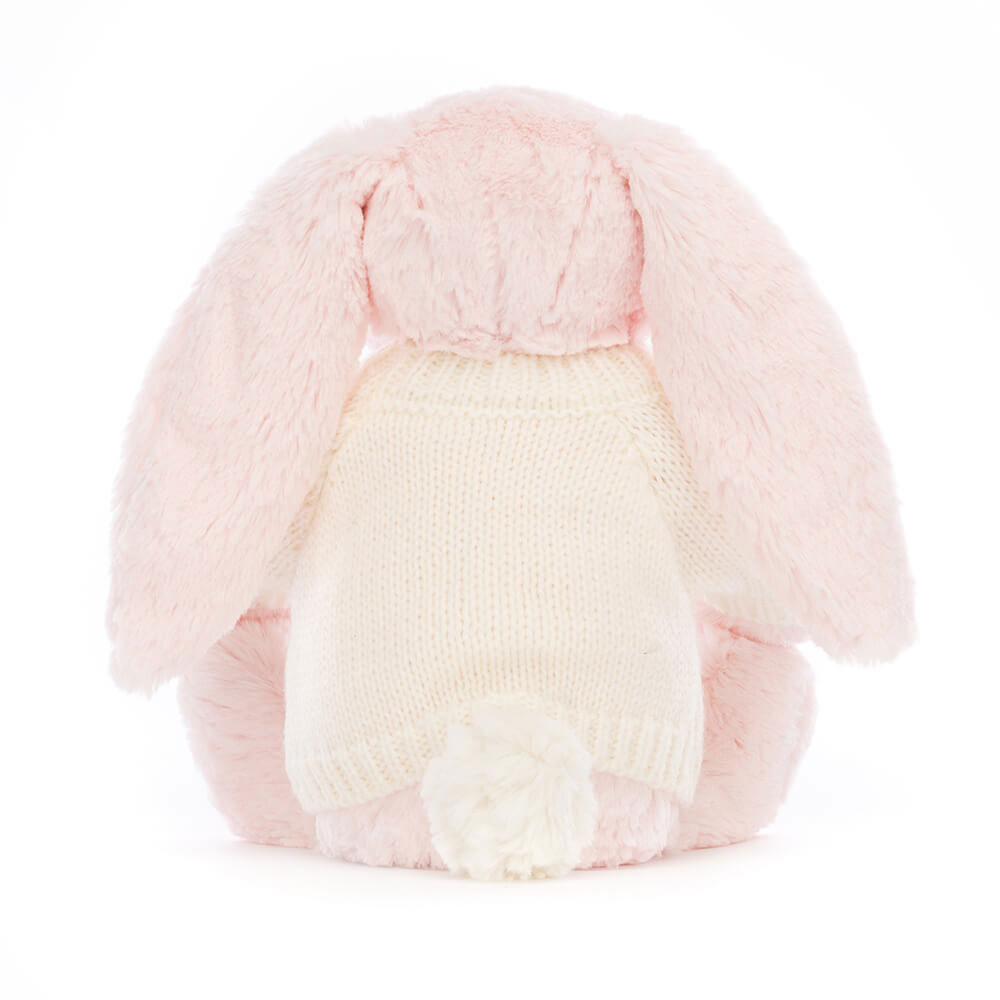 Bashful Pink Bunny with Personalised Cream Jumper, View 3