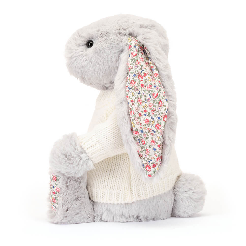 Blossom Silver Bunny with Personalised Cream Jumper, View 2