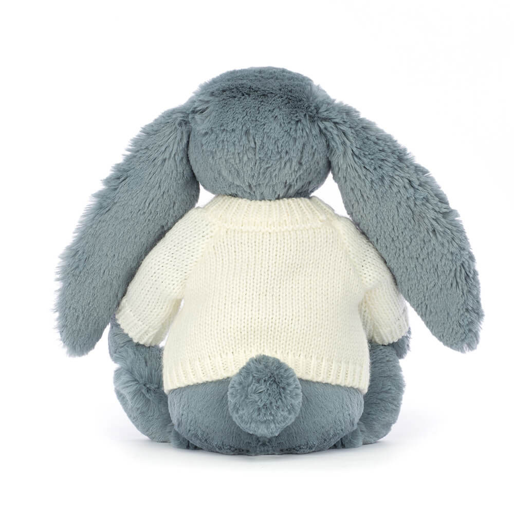 Blossom Dusky Blue Bunny with Personalised Cream Jumper - Official
