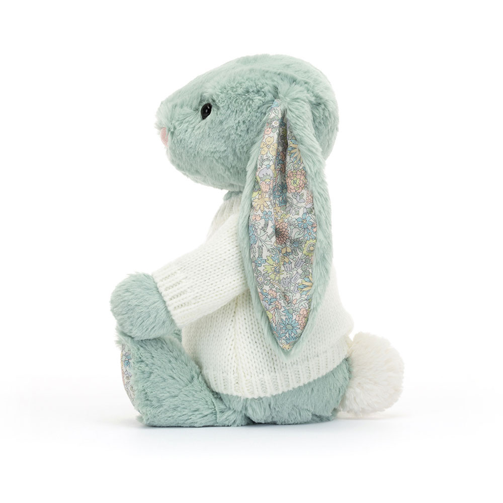 Blossom Sage Bunny with Personalised Cream Jumper, View 2