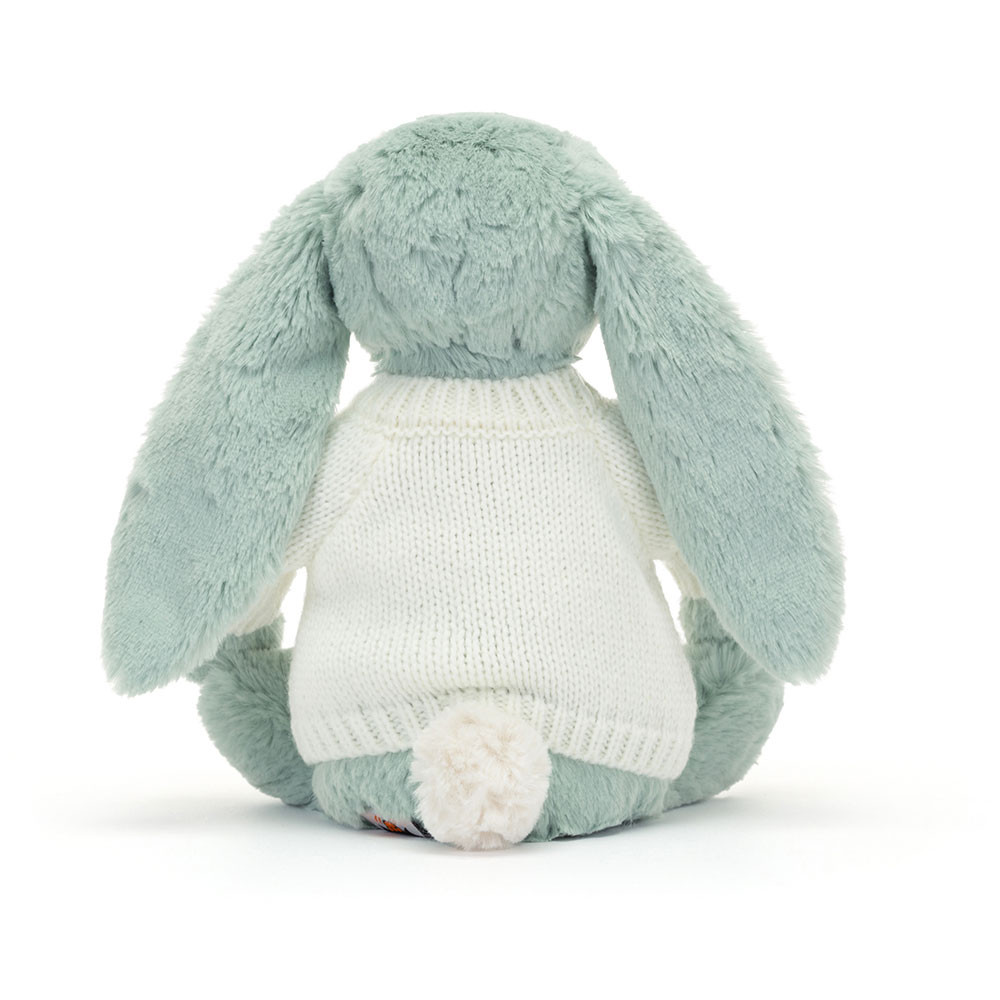 Blossom Sage Bunny with Personalised Cream Jumper, View 3