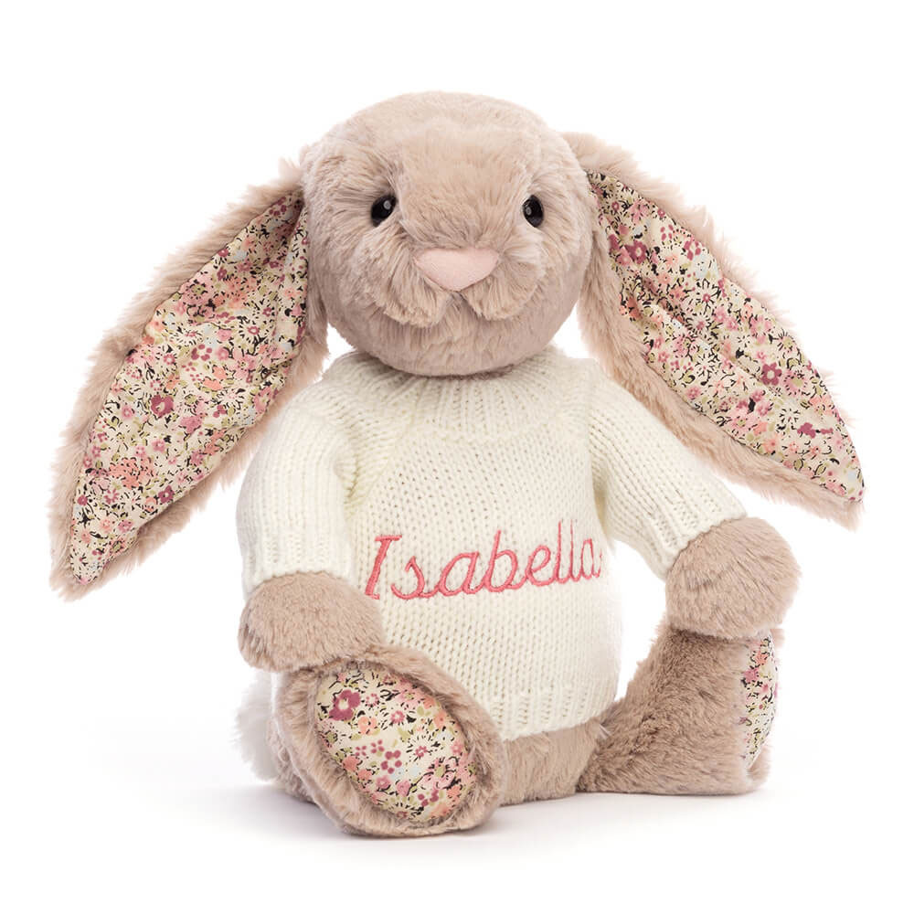 Blossom Bea Beige Bunny with Personalised Cream Jumper, View 4