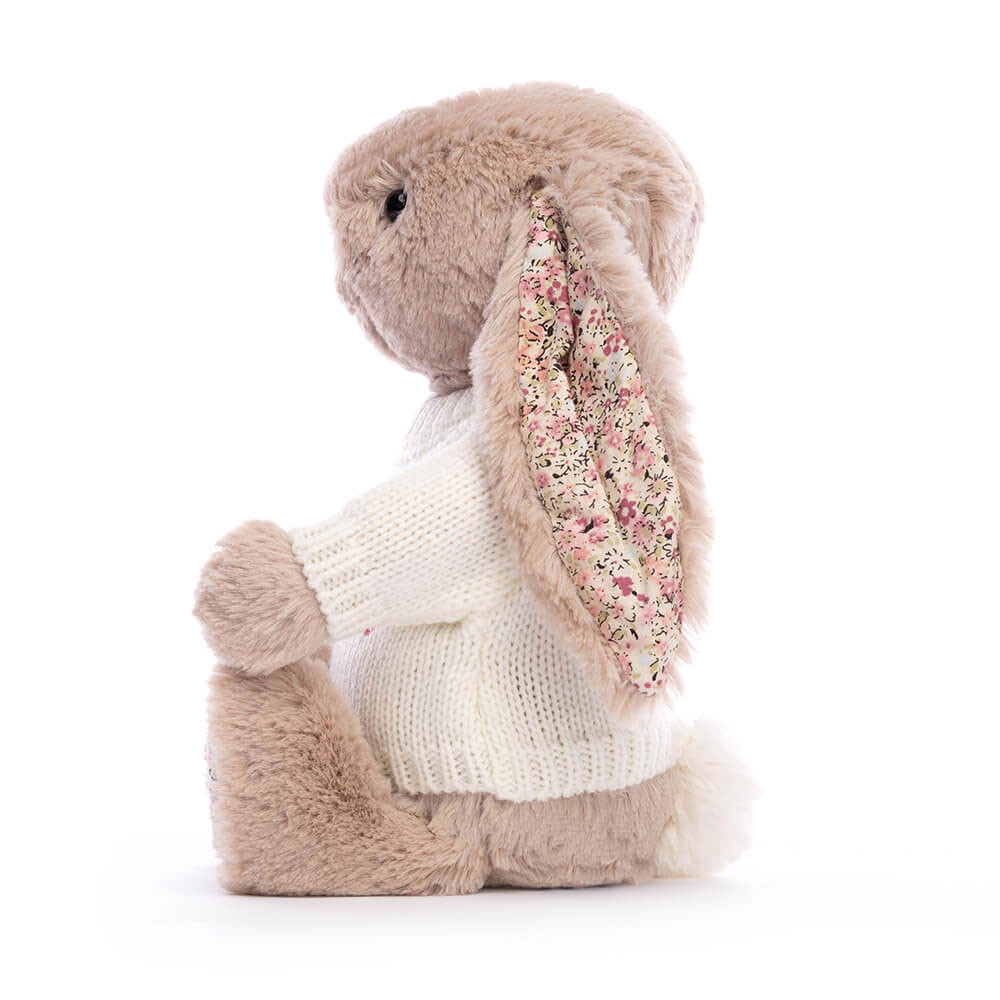 Blossom Bea Beige Bunny with Personalised Cream Jumper - Official