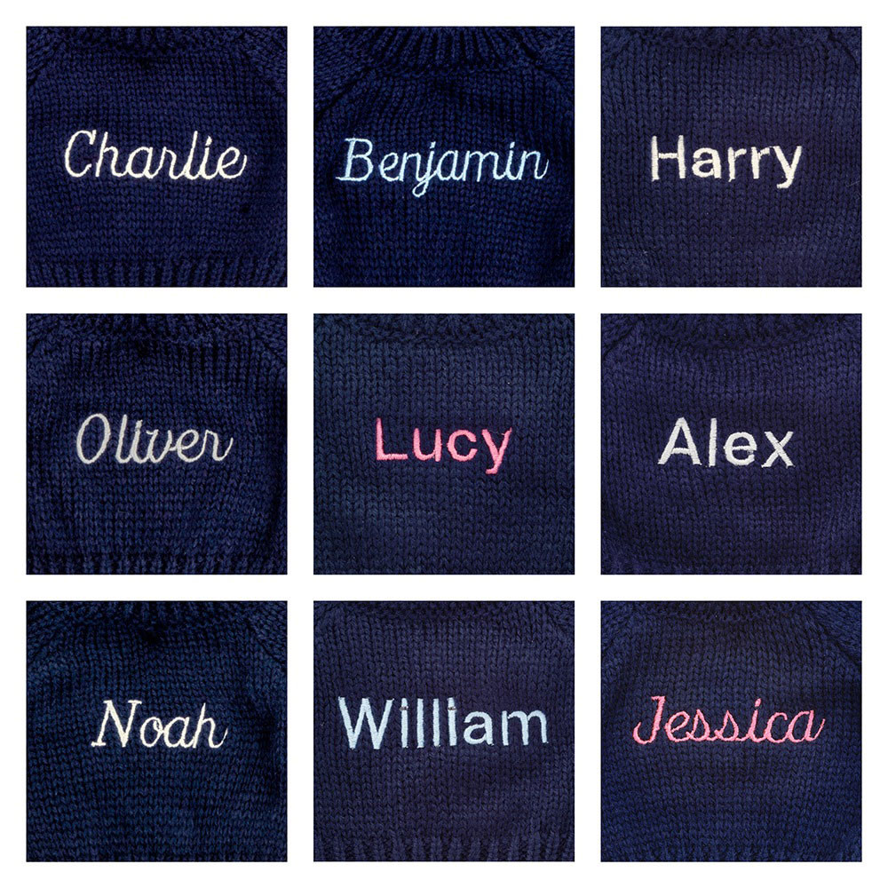 Bashful Lilac Bunny with Personalised Navy Jumper, View 2