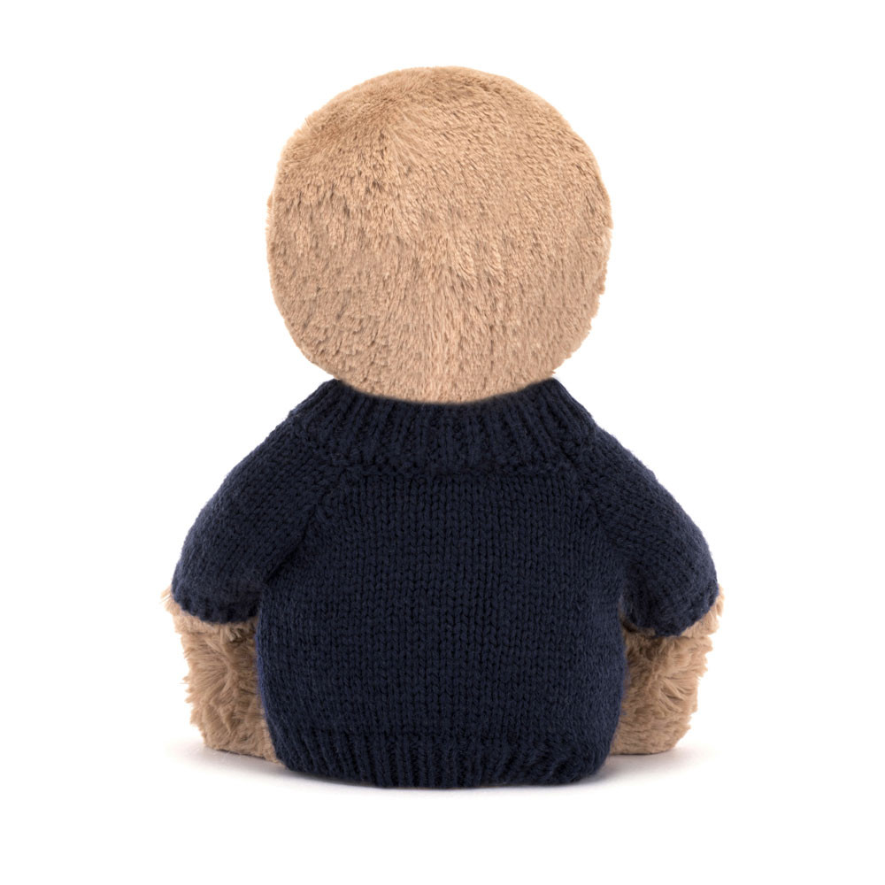 Bashful Sloth with Personalised Navy Jumper, View 4