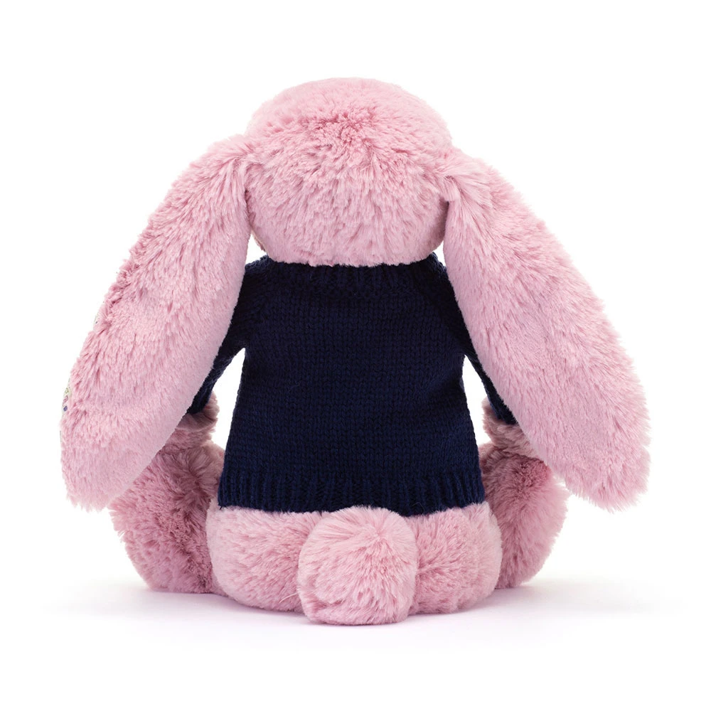 Blossom Tulip Bunny with Personalised Navy Jumper, View 2