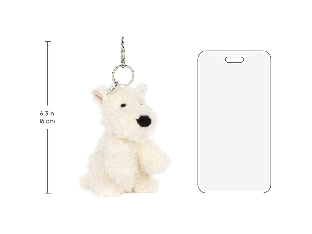 Munro Scottie Dog Bag Charm, size chart