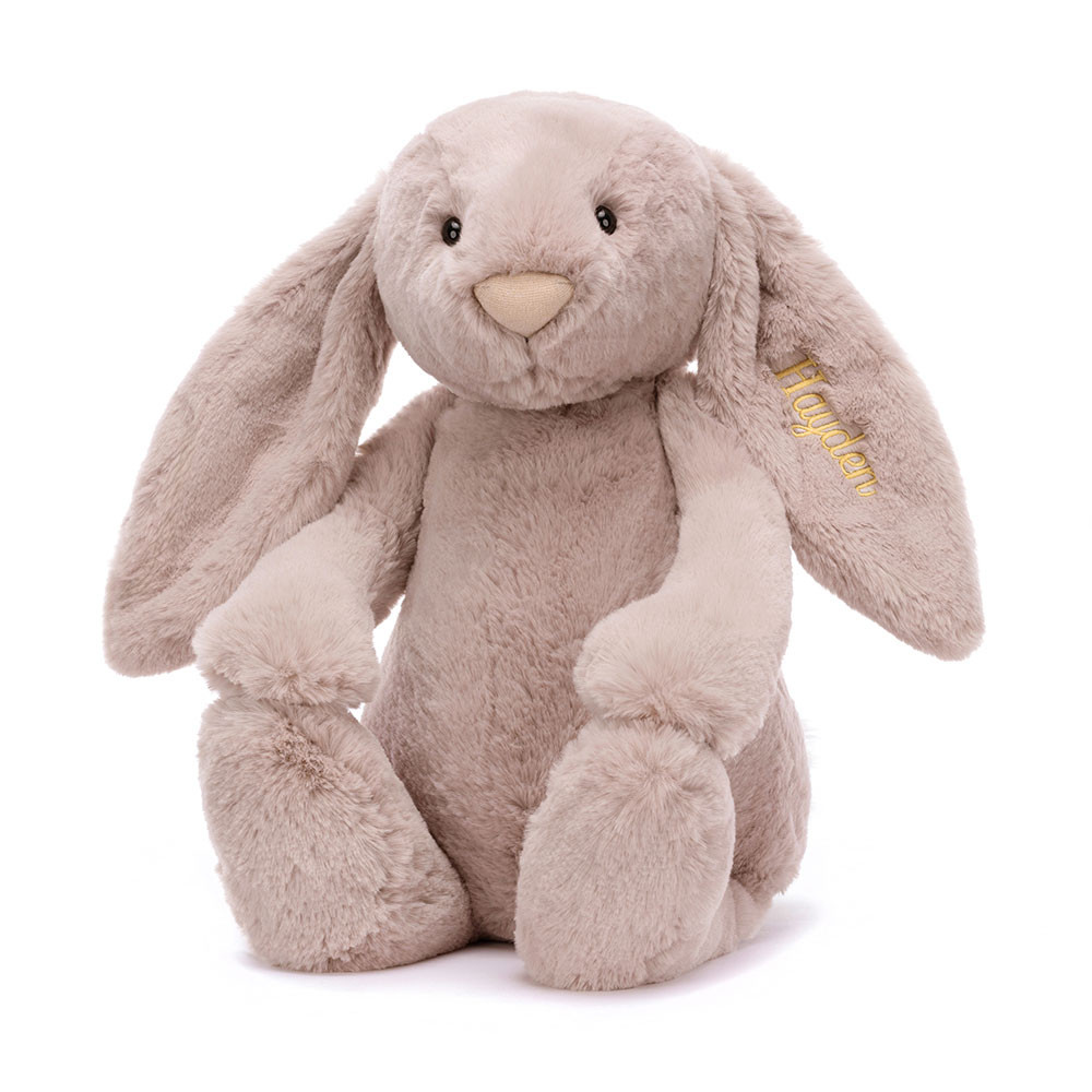 Personalised Bashful Luxe Bunny Rosa Huge, View 4