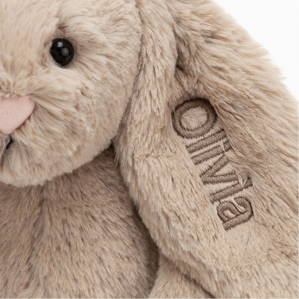 Personalised Bashful Beige Bunny Medium, View 2