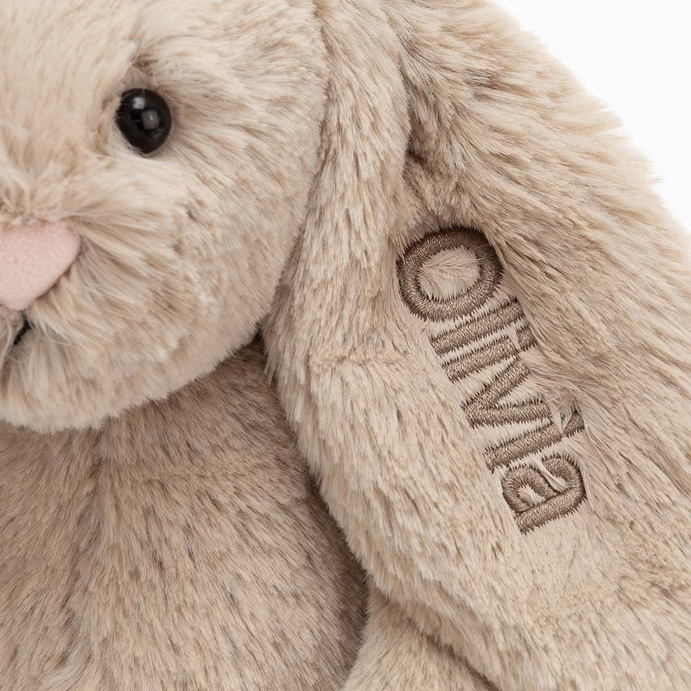 Personalised Bashful Beige Bunny Medium - Official Jellycat