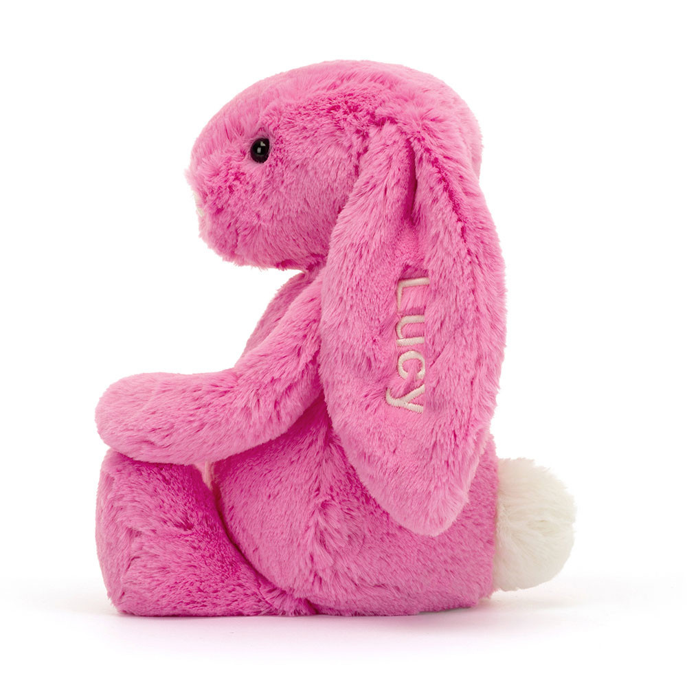 Personalised Bashful Hot Pink Bunny Medium, View 1