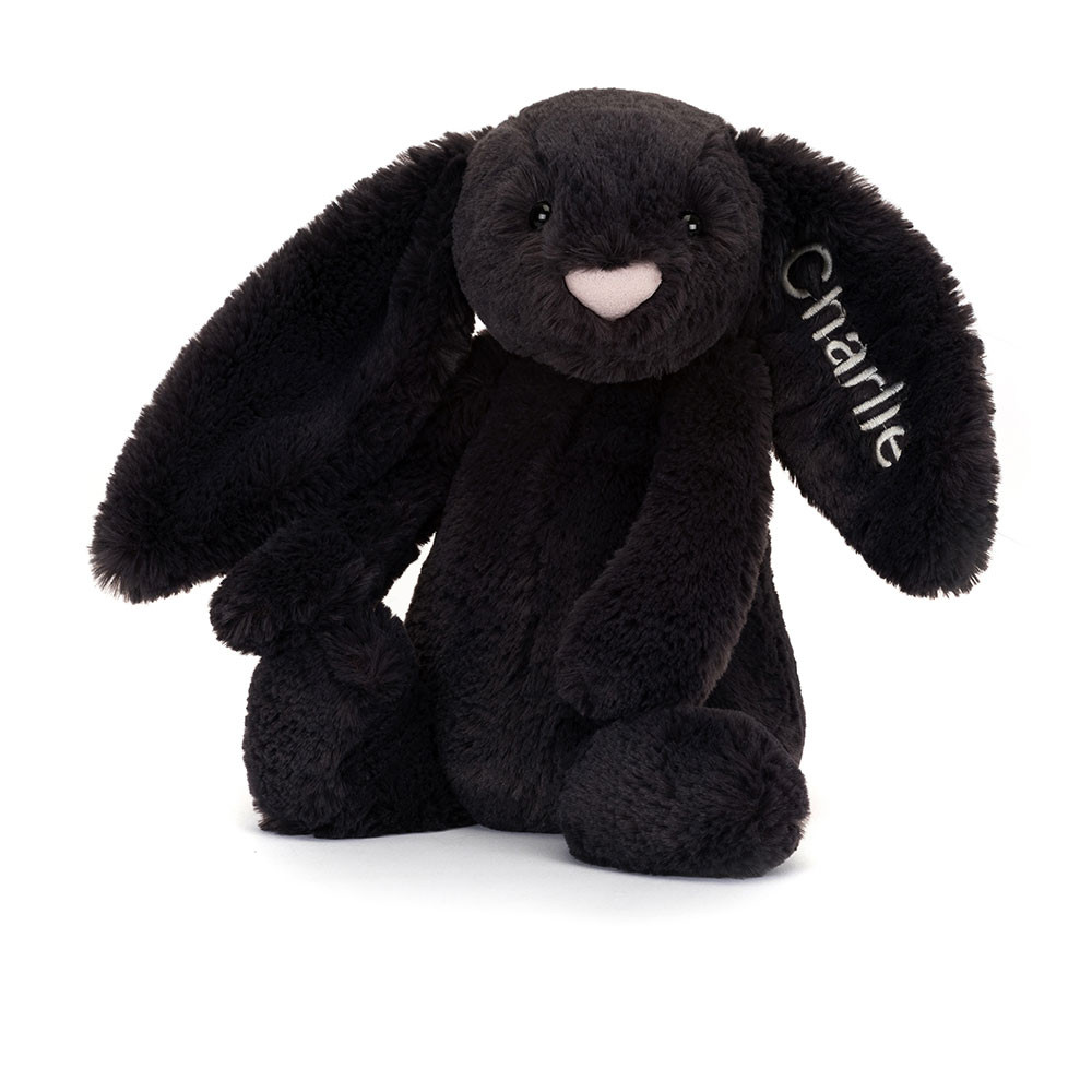 Personalised Bashful Inky Bunny Medium - Official Jellycat
