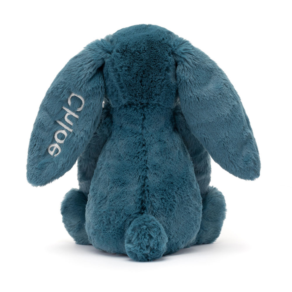 Personalised Bashful Mineral Blue Bunny Medium, View 4