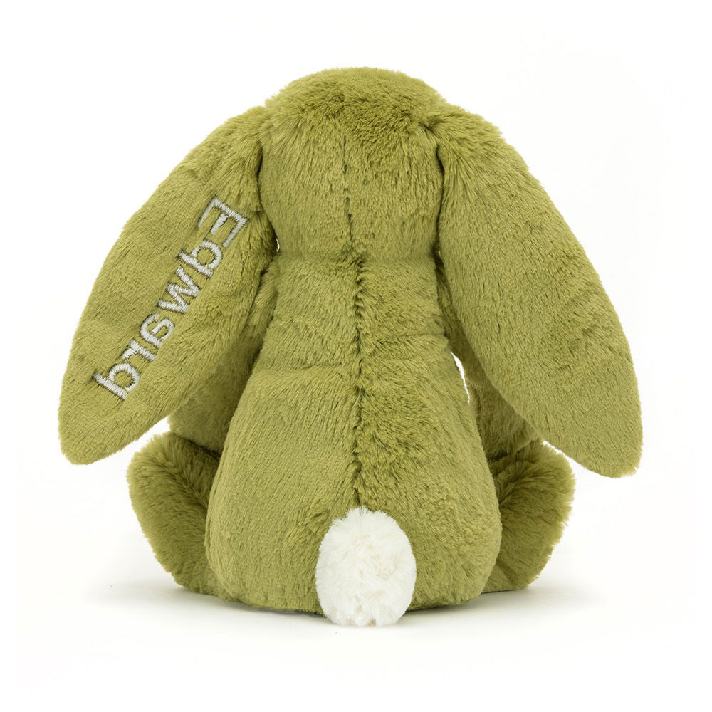 Personalised Bashful Moss Bunny Medium - Official Jellycat