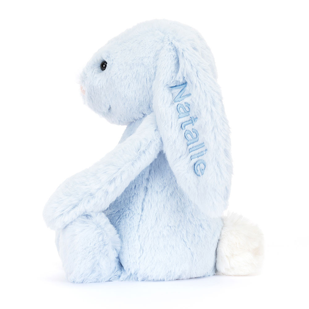 Personalised Bashful Blue Bunny Medium, View 2