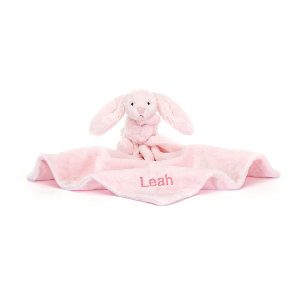 Personalised Bashful Pink Bunny Soother, View 4