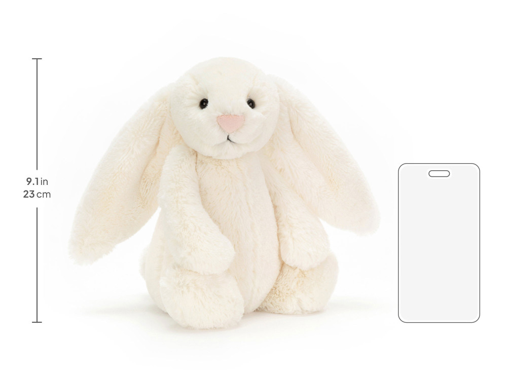 Bashful Cream Bunny Medium, size chart