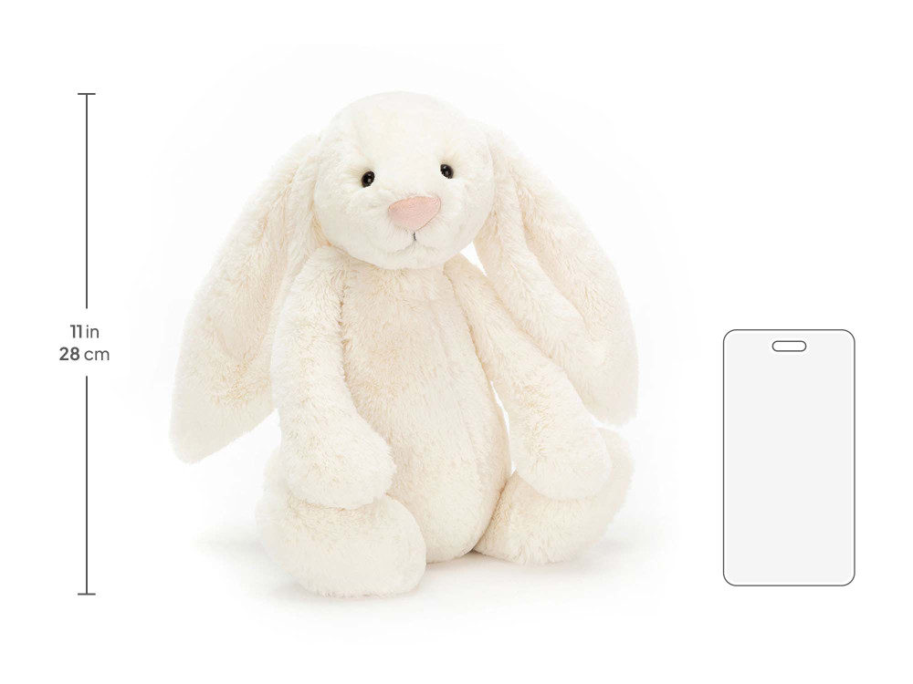 Bashful Cream Bunny Large, size chart