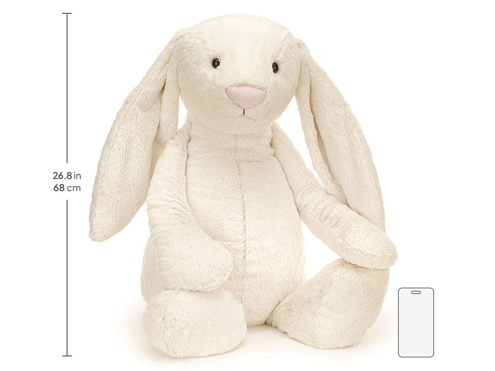 Bashful Cream Bunny Giant, size chart