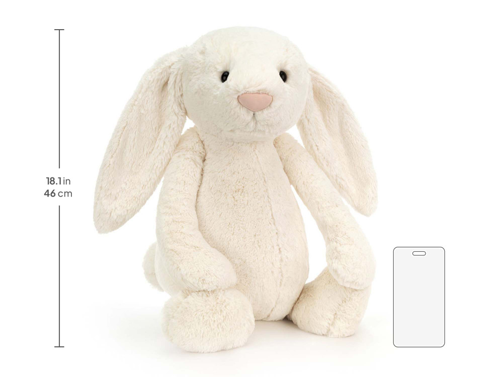 Bashful Cream Bunny Really Big, size chart