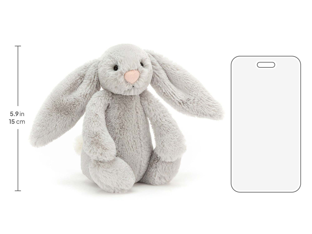 Bashful Silver Bunny Small, size chart