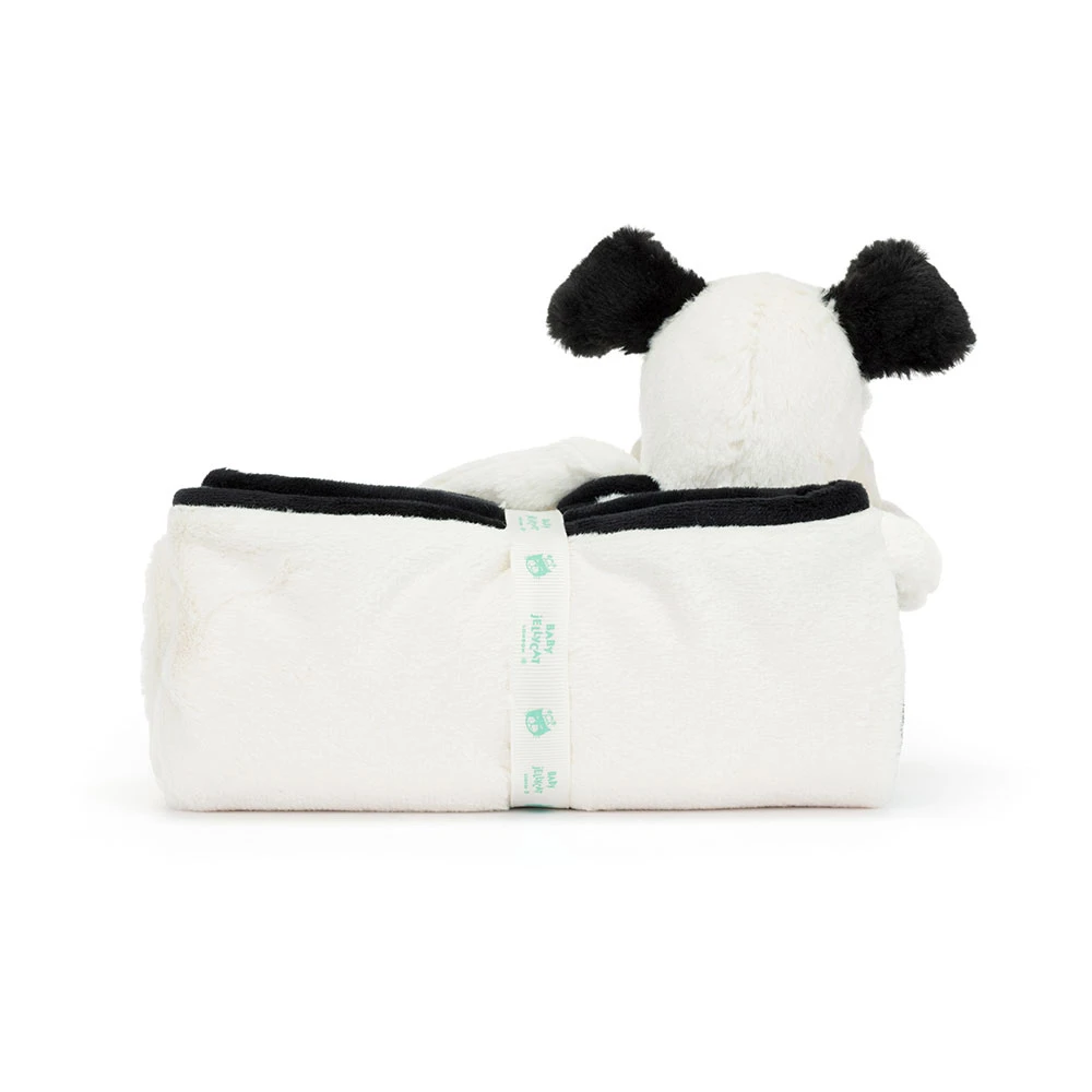 Bashful Black & Cream Puppy Blankie, View 3