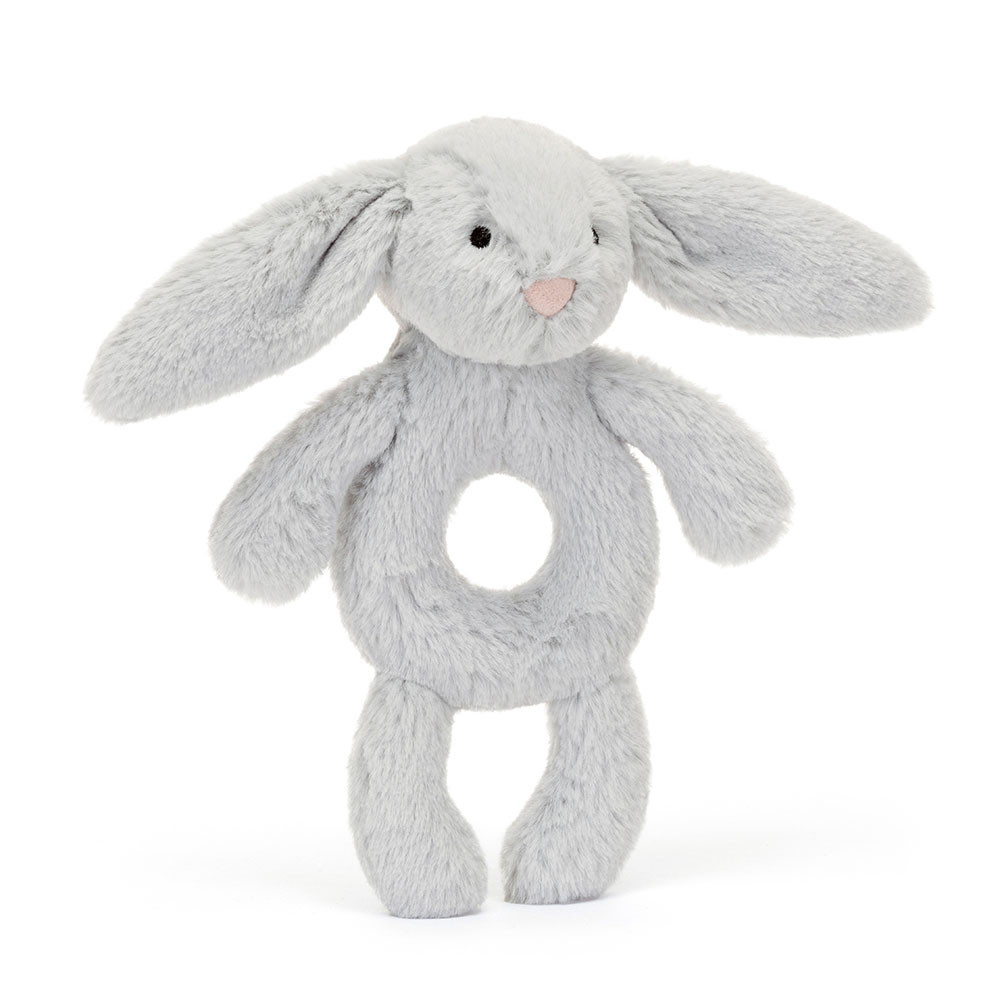 Bashful Silver Bunny Ring Rattle, Main View