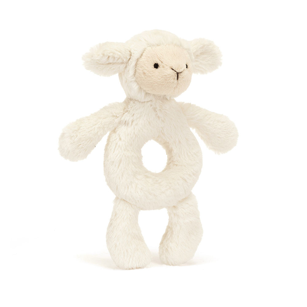 Bashful Lamb Ring Rattle, Main View