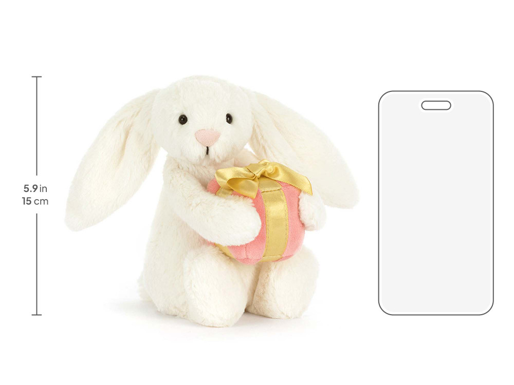 Bashful Bunny with Present, size chart