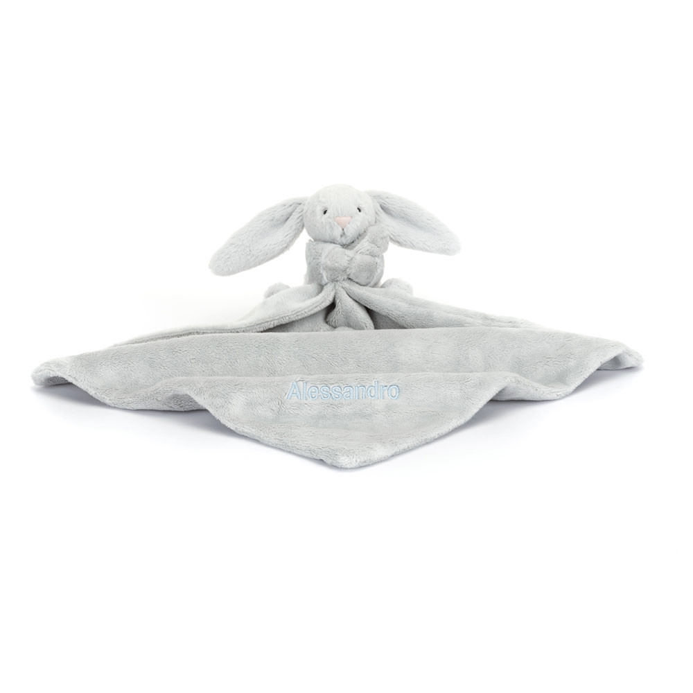 Personalised Bashful Silver Bunny Soother, Main View