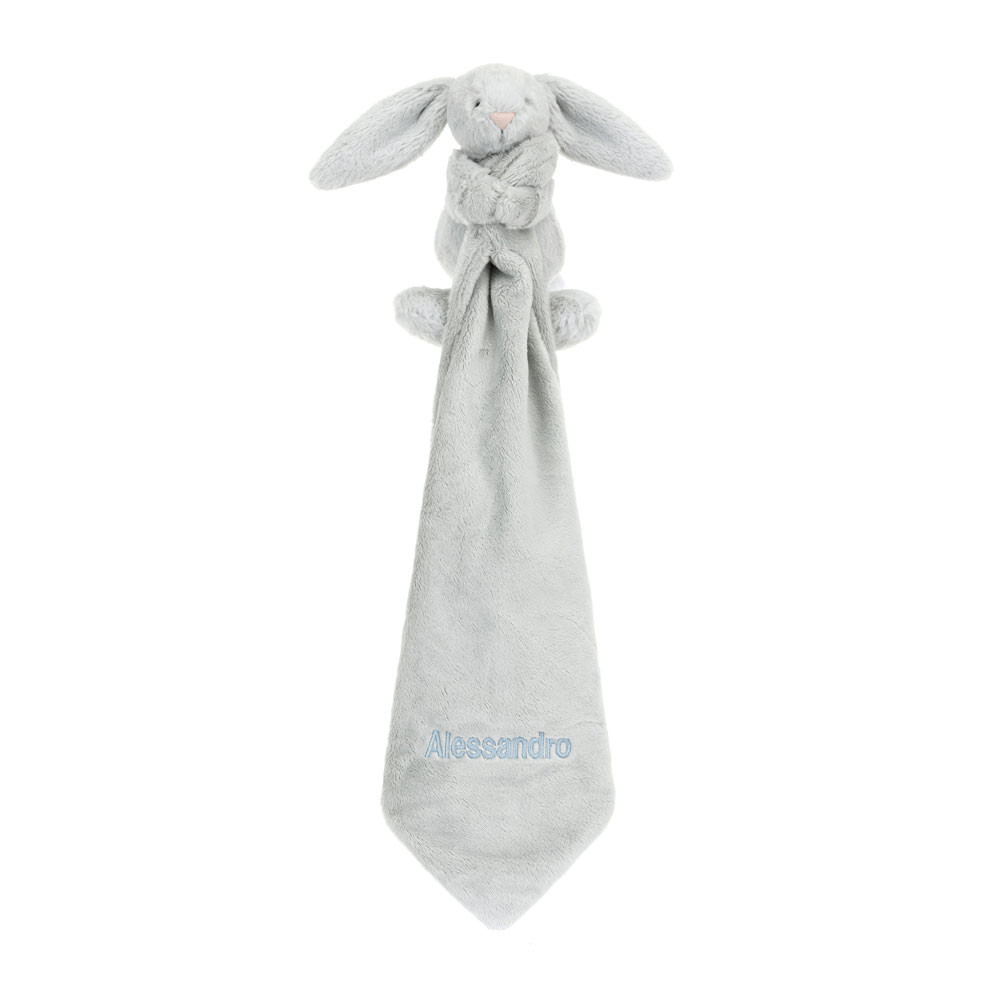 Personalised Bashful Silver Bunny Soother, View 3