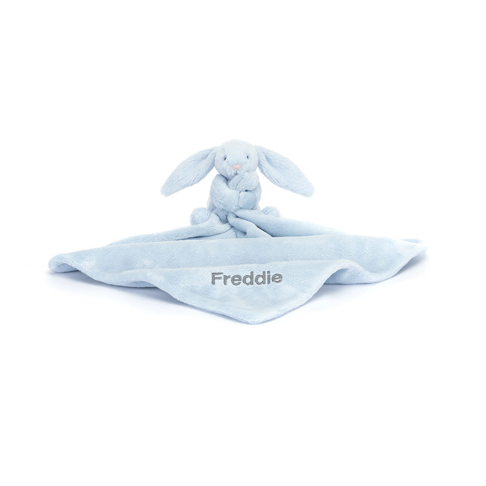 Personalised Bashful Blue Bunny Soother Official Jellycat