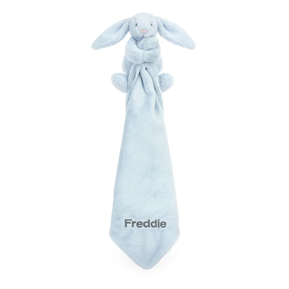 Personalised Bashful Blue Bunny Soother, View 3