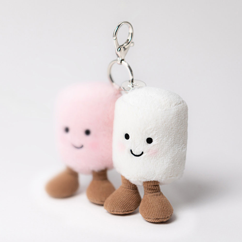 Amuseable Pair of Marshmallows Bag Charm, View 1