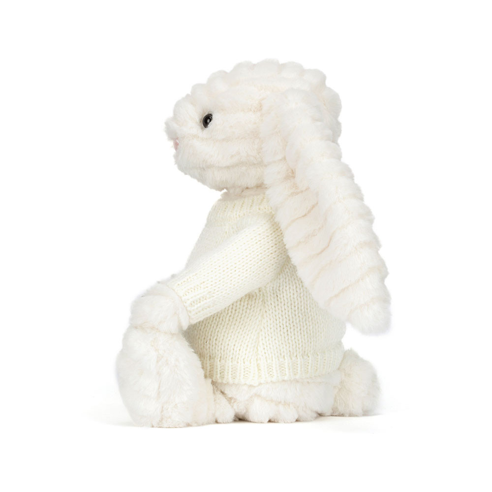 Bashful Luxe Bunny Nimbus With Personalised Cream Jumper, View 3